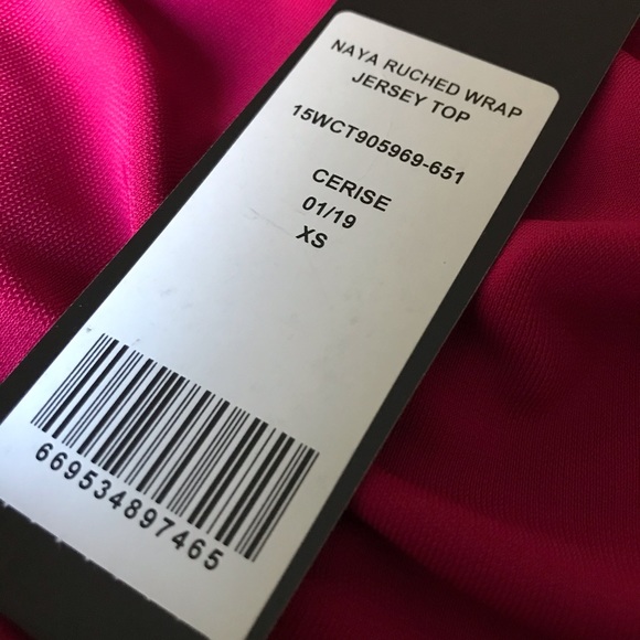 NWT Bebe Naya Ruched Wrap Top - Picture 7 of 7